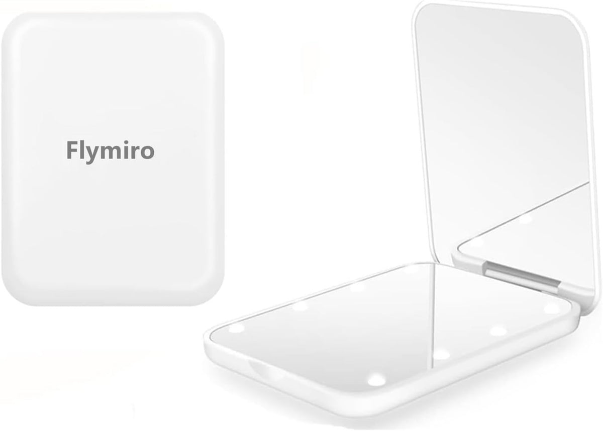Flymiro Compact Mirror front view with LED lights