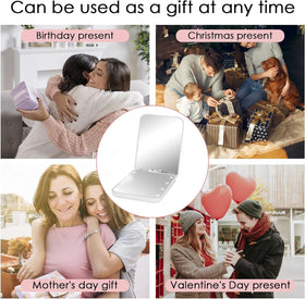 Flymiro Compact Mirror held in hand for makeup application