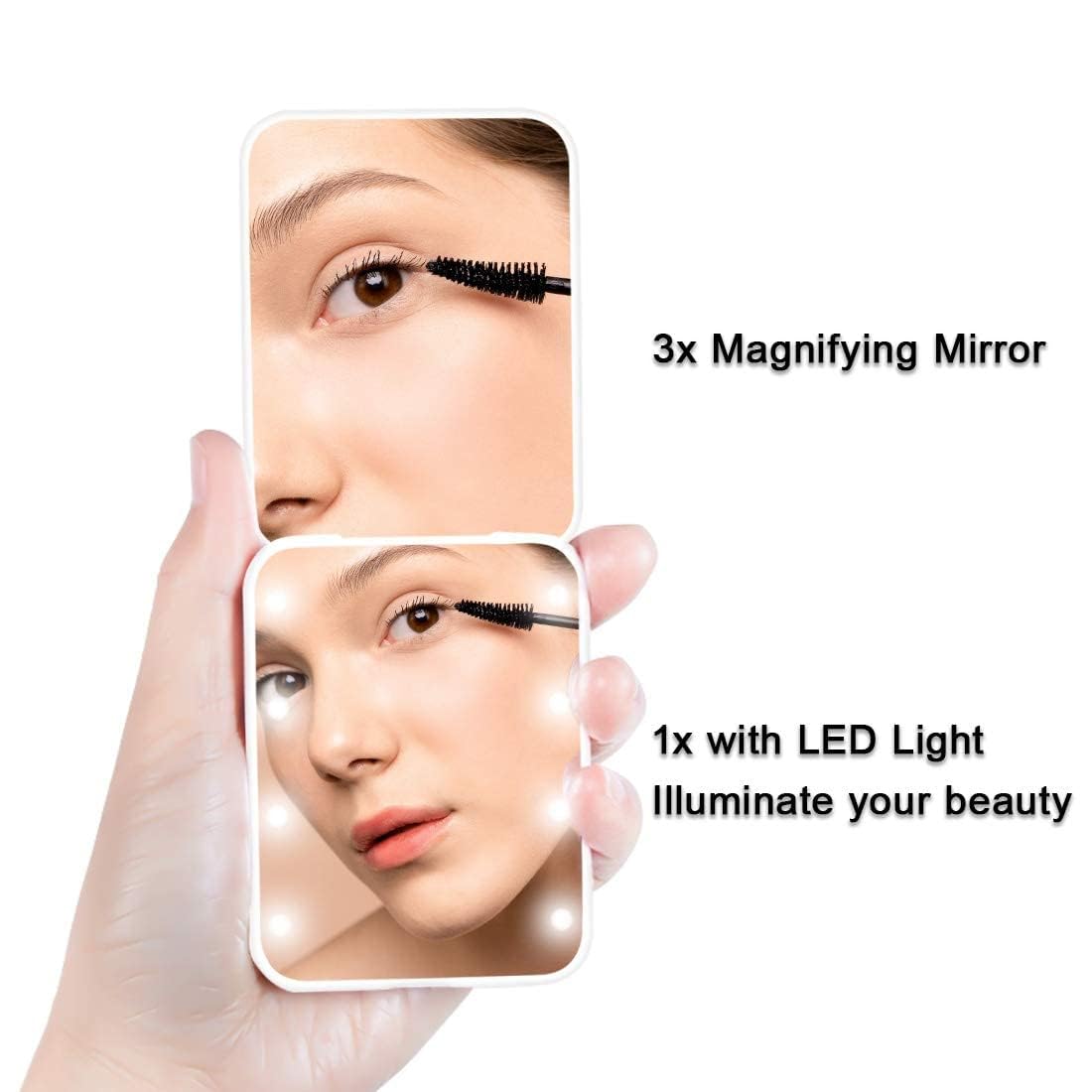 Flymiro Compact Mirror side view showing 1x and 3x magnification