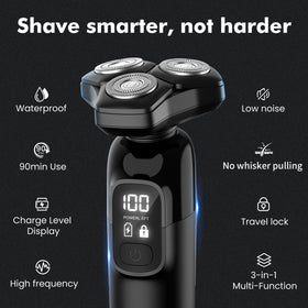Flynth Electric Razor back view with ergonomic design