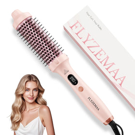FLYZEMAA 1.5 Inch Heated Round Brush front view in pink