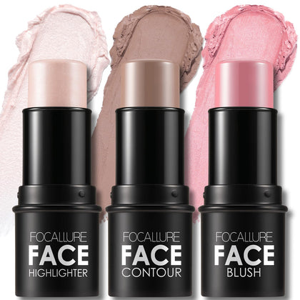 FOCALLURE 3 Pcs Cream Contour Sticks Set with packaging