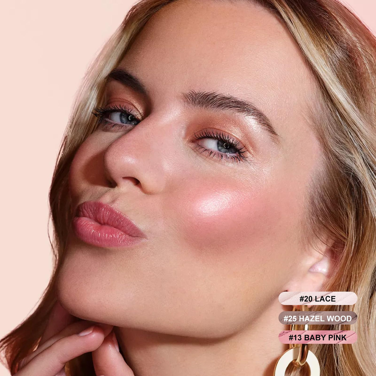 FOCALLURE contour stick in blush shade on skin