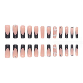 Foccna 24pcs press on nails with nail file and jelly gum