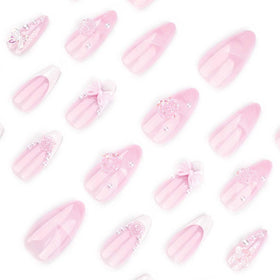 Foccna Pink Medium Press On Nails displayed with nail file