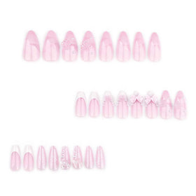 Foccna Pink Medium Press On Nails package showing contents