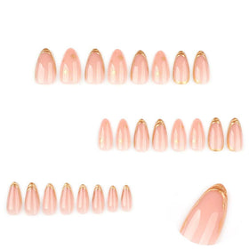 Foccna Press on Nails Almond Design side view showing glossy finish
