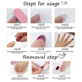 Foccna Press On Nails with glue stricker included