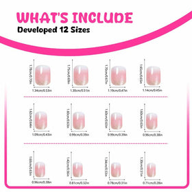 Foccna Square Ombre Press on Nails with nail file and jelly
