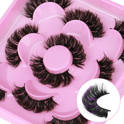 Focipeysa 3D wispy D curl false eyelashes front view