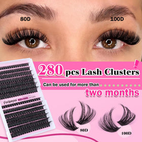 Focipeysa D Curl lash clusters in various lengths from 8mm to 16mm