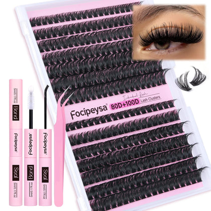 Focipeysa DIY Eyelash Extension Kit with 280 lashes and tweezers