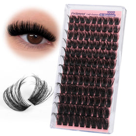 Focipeysa Fluffy Lash Clusters pack front view with 120 individual lashes