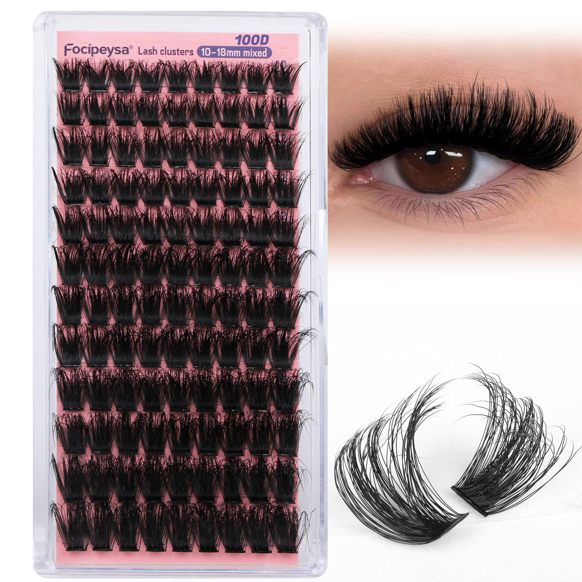 Focipeysa Fluffy Lash Clusters packaging details