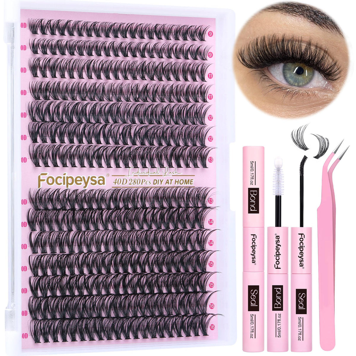 Focipeysa lash clusters in a variety of styles