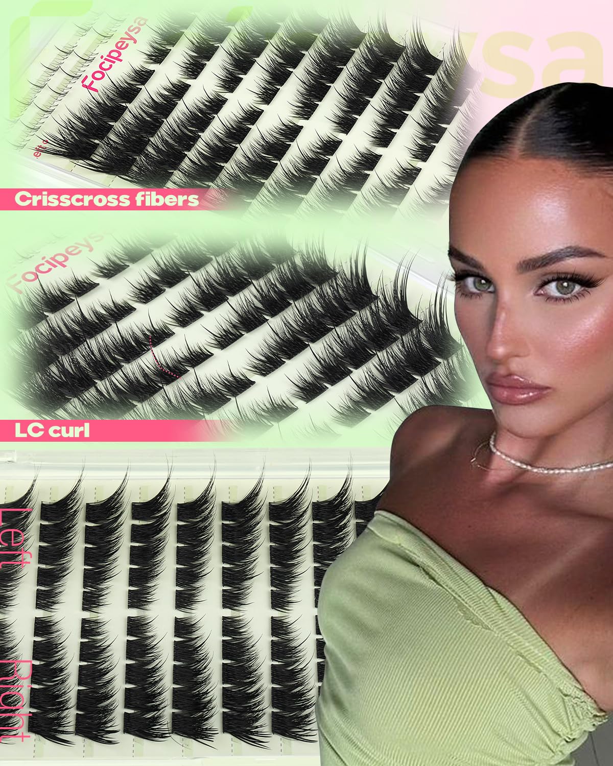 Focipeysa lash clusters in various lengths