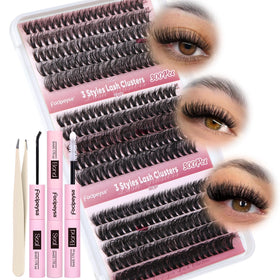 Focipeysa Lash Extension Kit 300pcs with various lash clusters