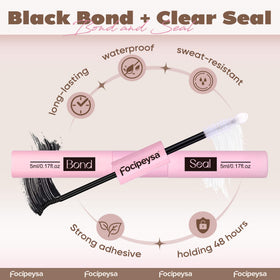 Focipeysa Lash Extension Kit showing C-Curl lash clusters
