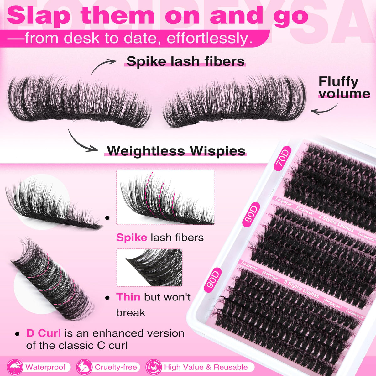 Focipeysa lash extension kit showing tweezers and lash bond