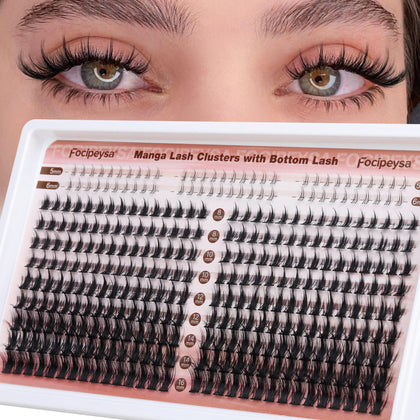 Focipeysa Manga Lash Clusters 330Pcs pack front view