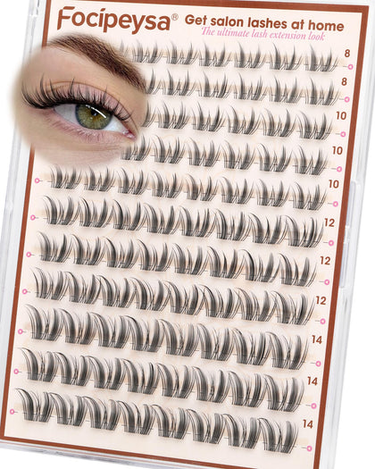 Focipeysa Manga Lash Clusters front view with packaging