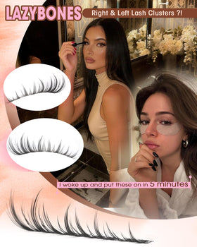 Focipeysa Manga Lash Clusters showing lash length variations