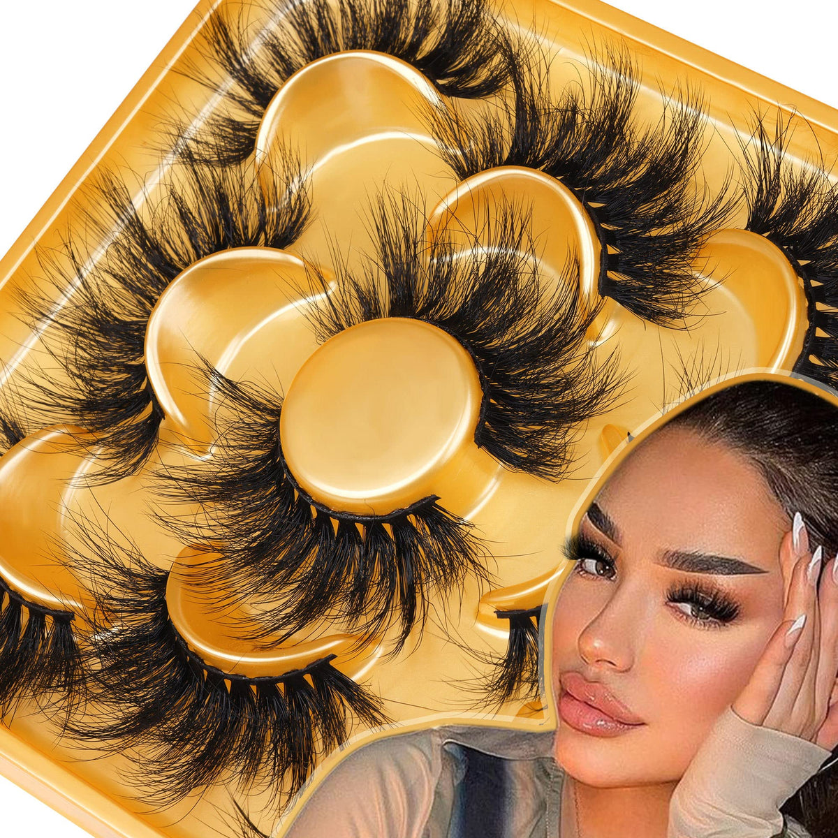 Focipeysa Mink False Eyelashes 20MM fluffy lashes front view