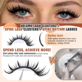 Focipeysa Spike Clusters Eyelashes mixed lengths display