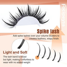 Focipeysa Spike Clusters Eyelashes side view showcasing flexible band