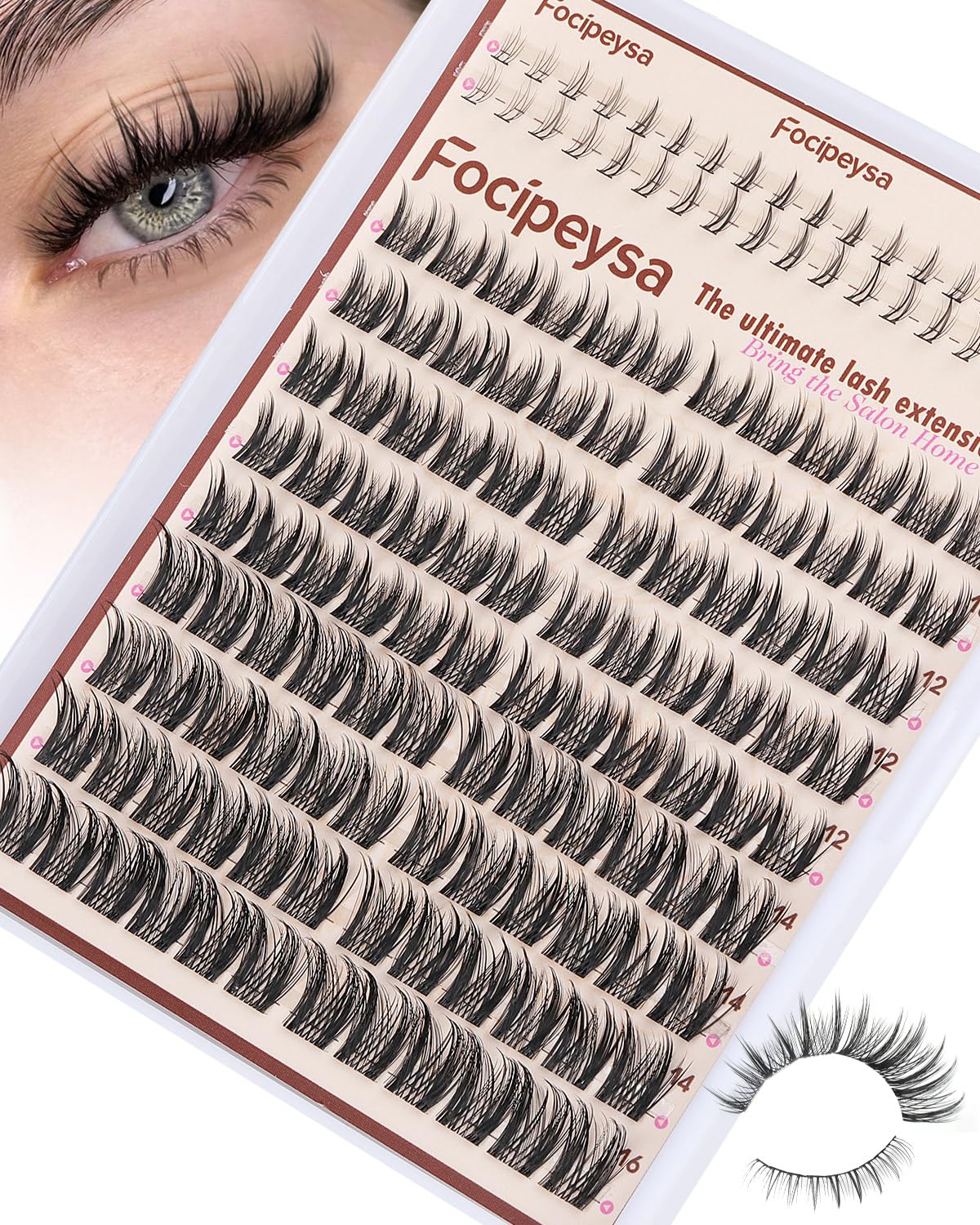 Focipeysa Wispy Lash Clusters front view packaging