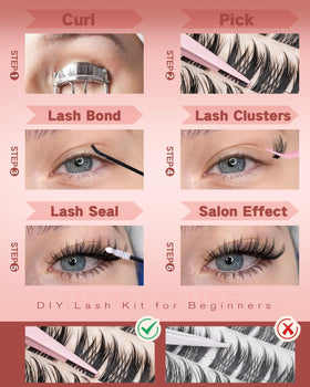 Focipeysa Wispy Lash Clusters in a beauty kit