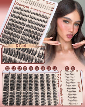 Focipeysa Wispy Lash Clusters showing multiple lash lengths