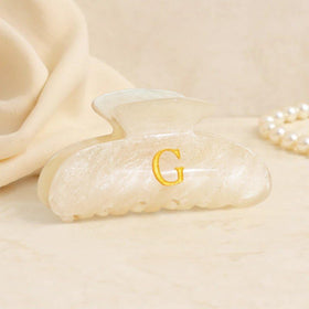Fohufo Glitter Initial Hair Claw Clip A-letter packaging
