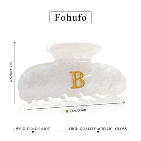 Fohufo Hair Claw Clip close-up showing monogram detail