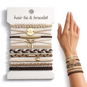 Fohufo Hair Ties Set with 10 unique designs and colours