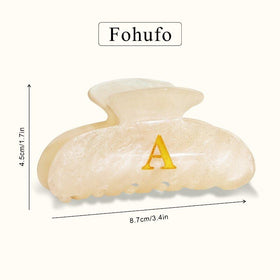 Fohufo Monogram A-Letter Hair Claw Clip close-up