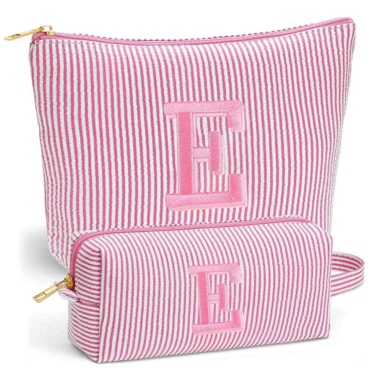Fohufo Travel Makeup Bag Set in Light Pink front view