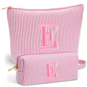 Fohufo Travel Makeup Bag Set in Light Pink front view