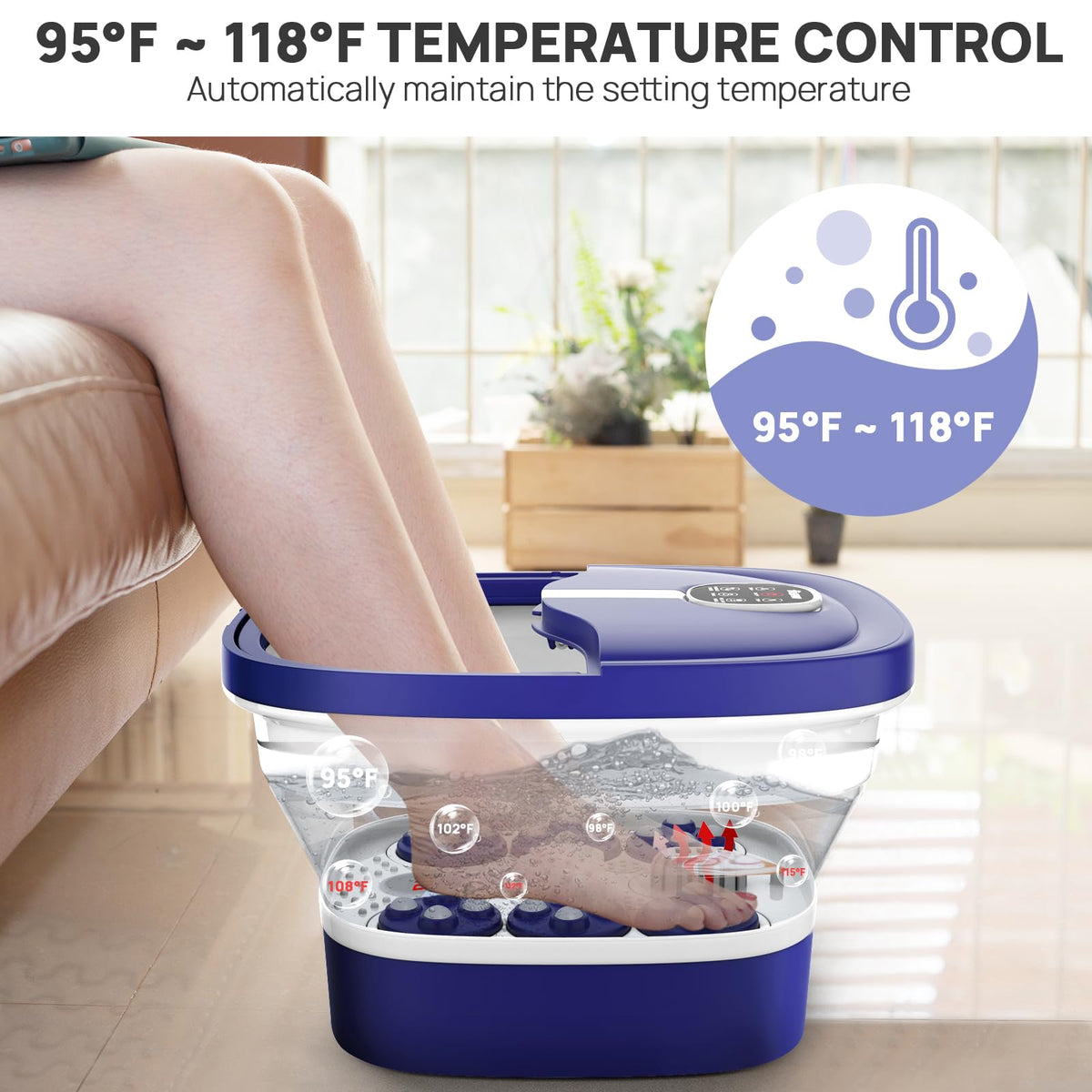 Folded HOSPAN Electric Foot Spa for easy storage