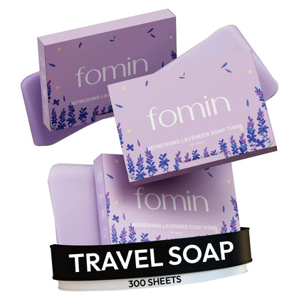 FOMIN Paper Soap Sheets 300 lavender travel sheets front view