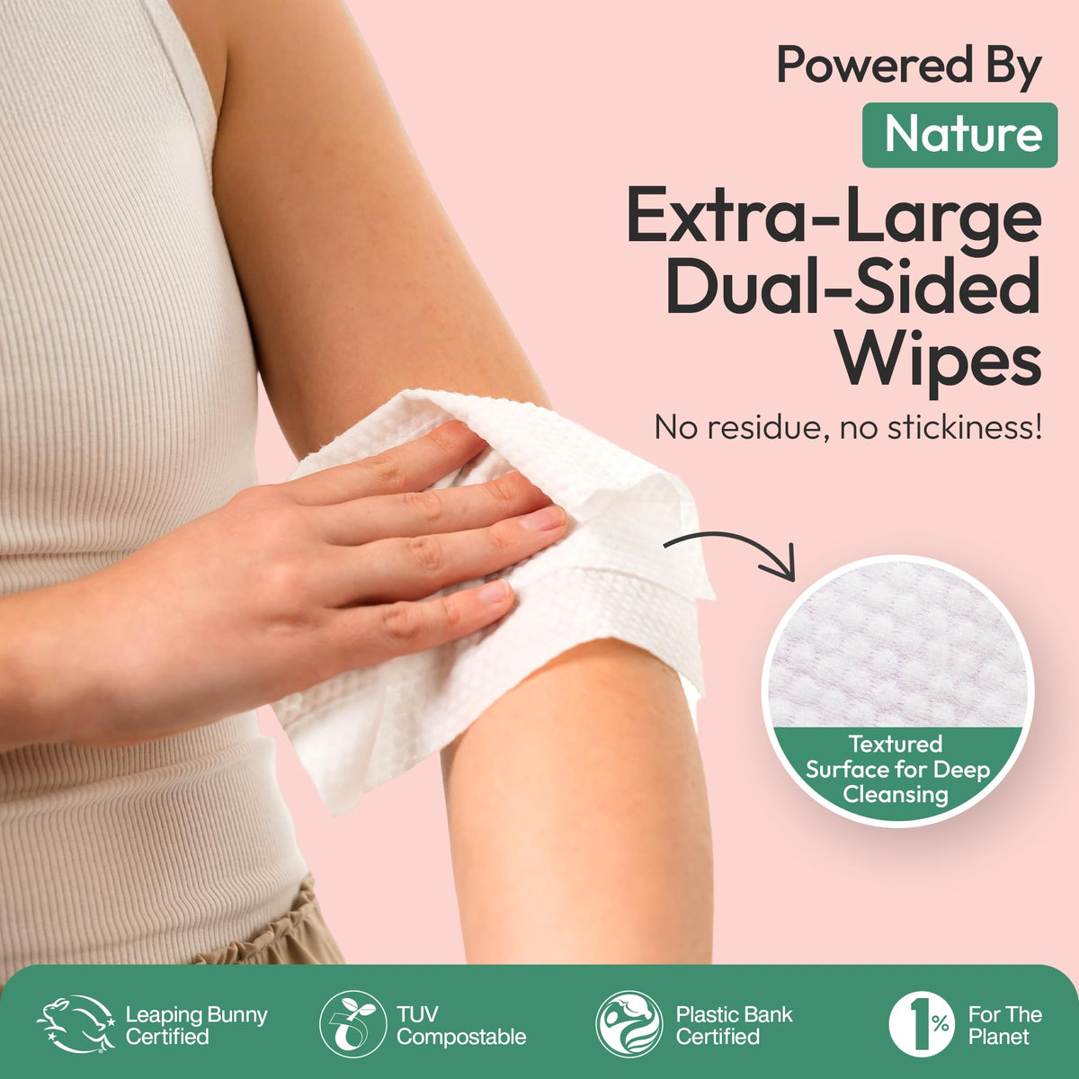 FOMIN Travel Deodorant Wipes being used on underarm