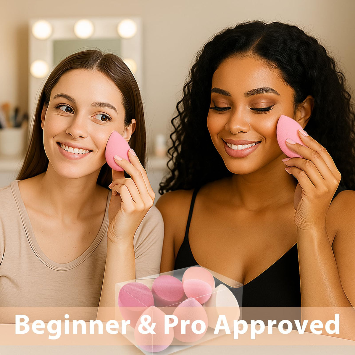 Foonbe makeup sponge set showing texture
