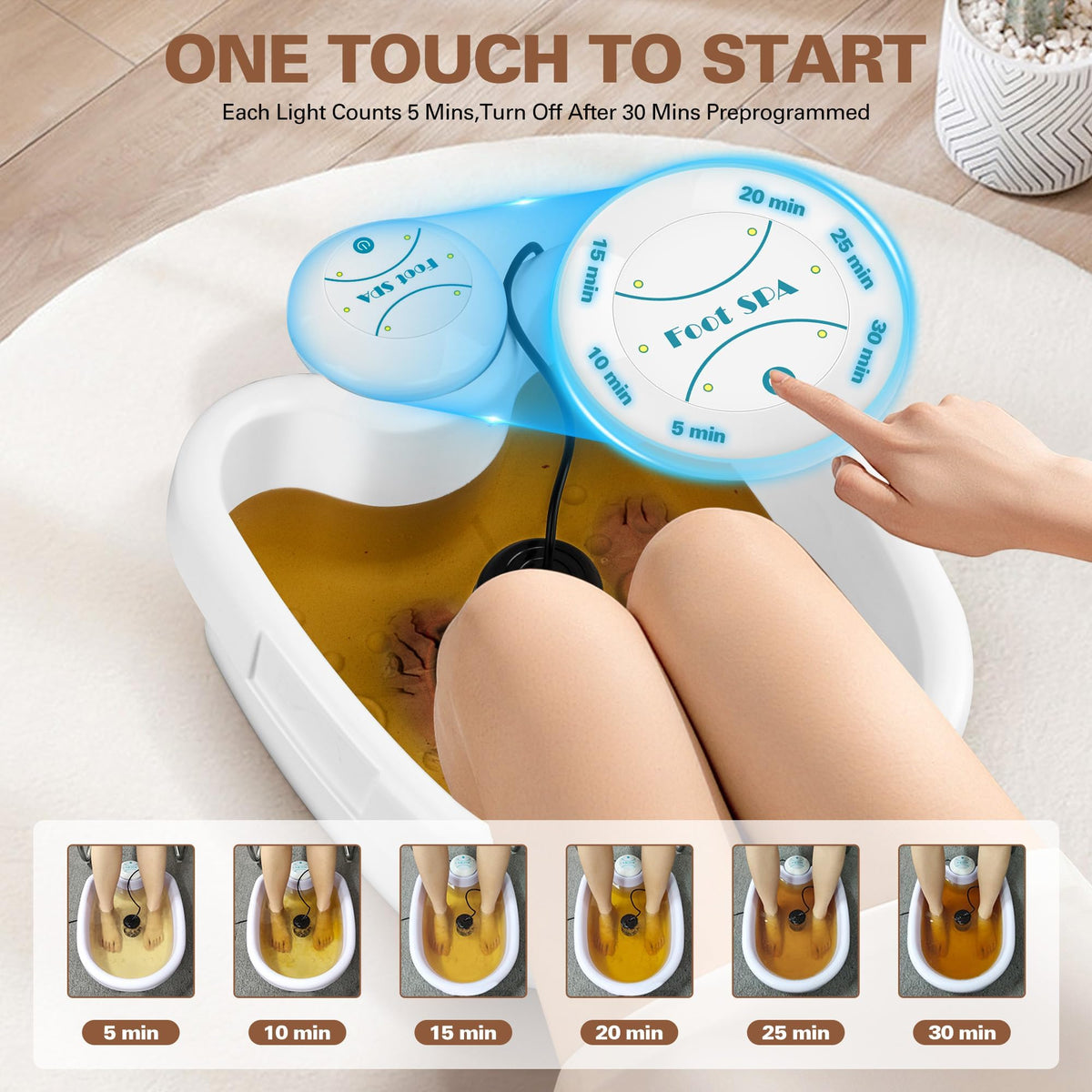 Foot bath setup with saline solution and PE bag