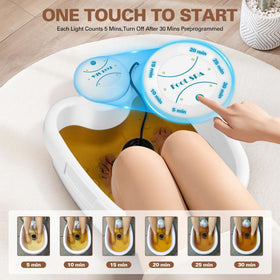 Foot bath setup with saline solution and PE bag