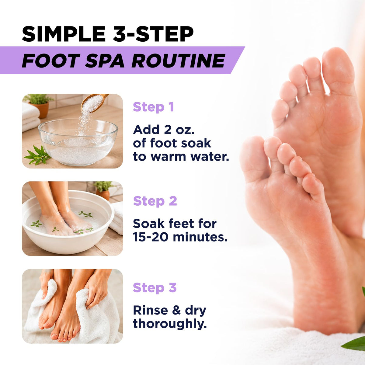 FOOT foot soak being poured into a foot bath