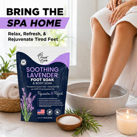 FOOT foot soak in use with relaxing candles