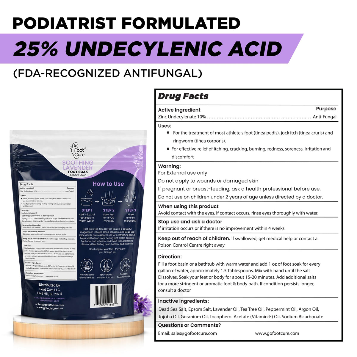 FOOT foot soak tub filled with soothing lavender water