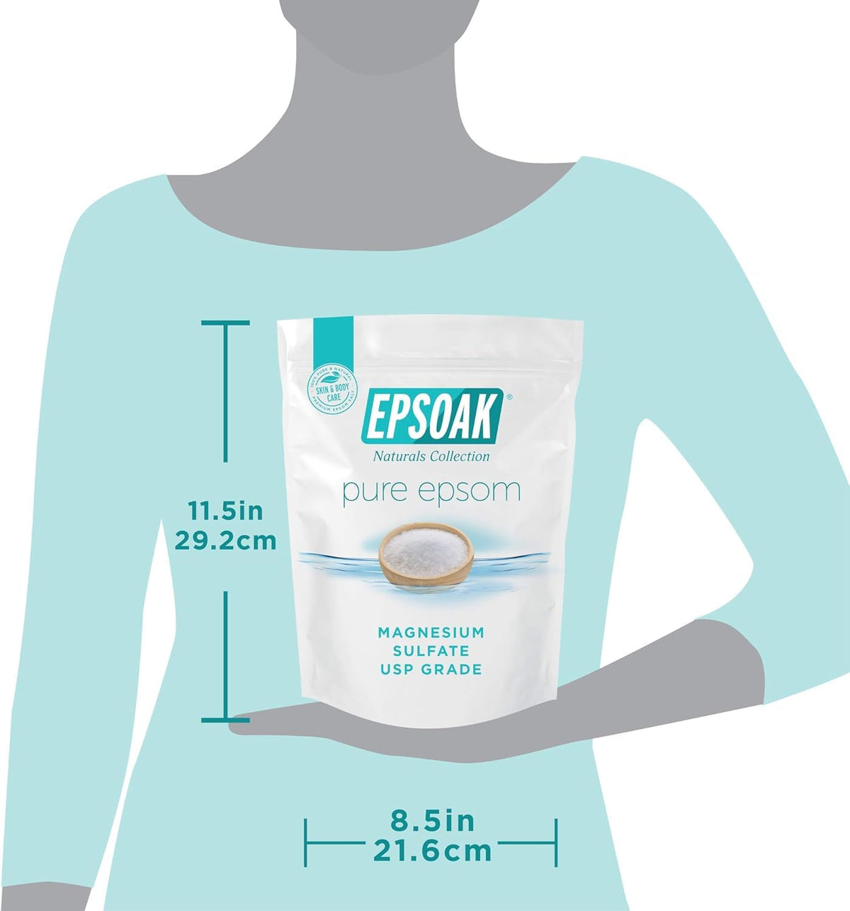 Foot soak with Epsoak Epsom Salt in a tub