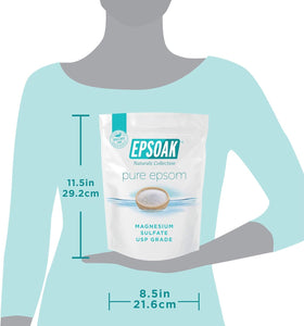 Foot soak with Epsoak Epsom Salt in a tub