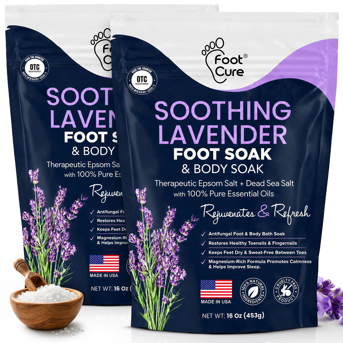 FOOT Soothing Lavender Foot Soak pack of 2 front view